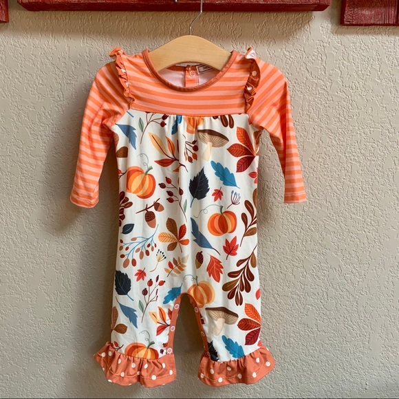 Little Millie Other - Little Millie Fall Print Romper with Ruffles